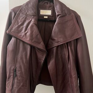 Women's Burgundy Leather Jacket